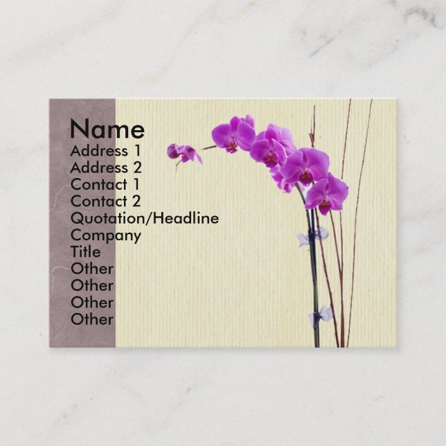 Tarjeta De Visita Orquídea púrpura (Anverso)
