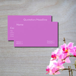 Tarjeta De Visita orquídea rosa purpúreo