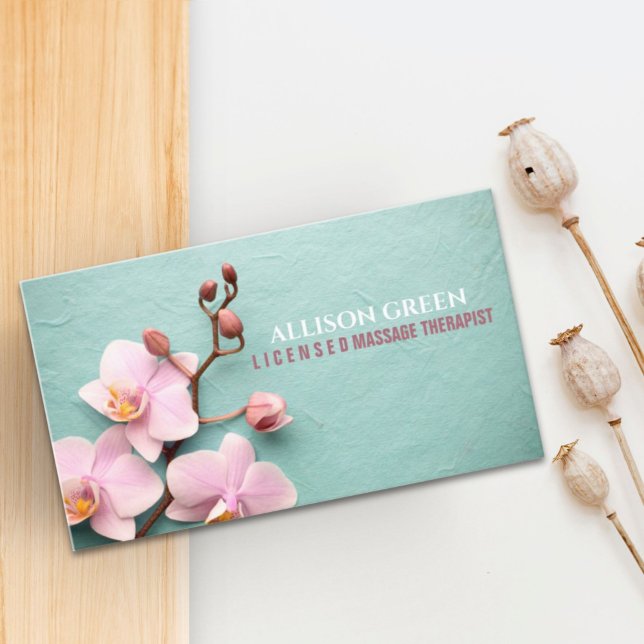 Tarjeta De Visita Orquídea SPA Salon Aromaterapia Terapia Masajista (Subido por el creador)
