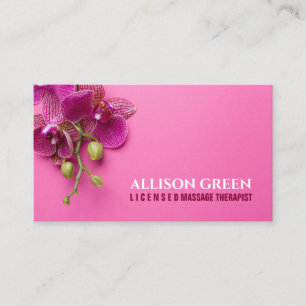 Tarjeta De Visita Orquídea SPA Salon Aromaterapia Terapia Masajista