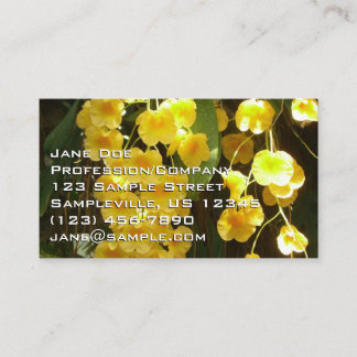 Tarjeta De Visita Orquídeas Amarillas colgando flores tropicales