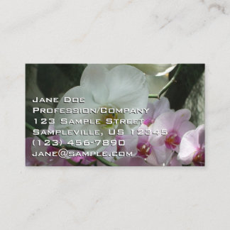 Tarjeta De Visita Orquídeas blancas y moradas