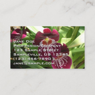 Tarjeta De Visita Orquídeas de Marrón II Elegante Floral