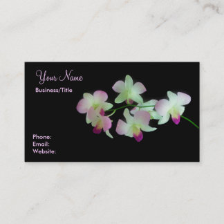 Tarjeta De Visita Orquídeas en negro