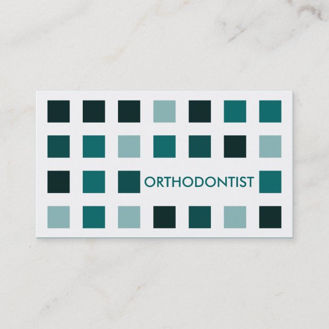 Tarjeta De Visita ORTHODONTIST (cuadrados de la MOD) (Anverso)