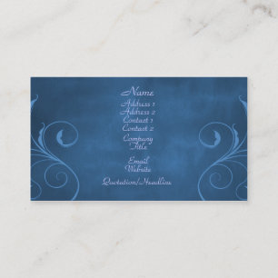Tarjeta de visita oscura de la elegancia, azul