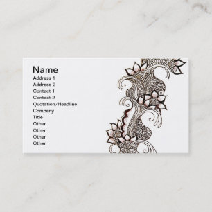 Tarjeta de visita oscura de Mehndi