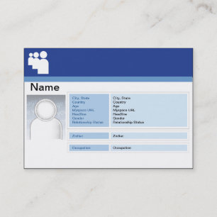 Tarjeta De Visita Oscuridad de Myspace - rechoncha