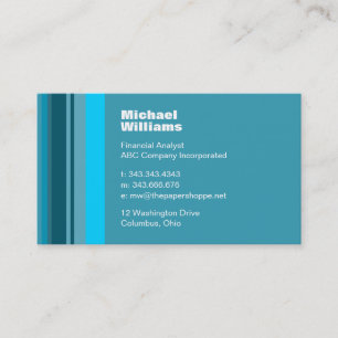 Tarjeta De Visita Oscuridad moderna minimalista Seafoam de la