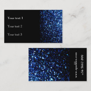 Tarjeta De Visita Oscuro Azul profundo brillante purpurina brillante