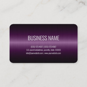 Tarjeta De Visita Oscuro Purple Acero inoxidable Aspecto Metalizado