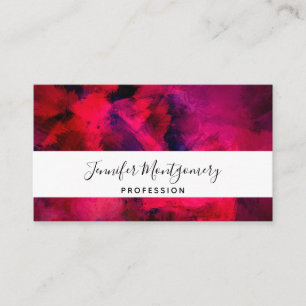 Tarjeta De Visita Oscuro rojo y morado negrita y resumen moderno