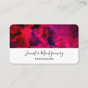 Tarjeta De Visita Oscuro rojo y morado negrita y resumen moderno