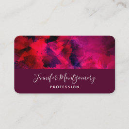 Tarjeta De Visita Oscuro rojo y morado negrita y resumen moderno