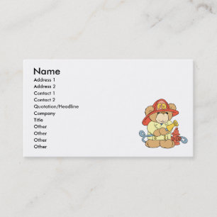 Tarjeta De Visita Oso Bombero Lindo Bombero