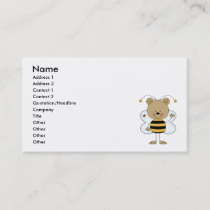Tarjeta De Visita oso de abeja de burbujas lindo