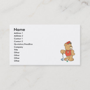 Tarjeta De Visita Oso de golf adorable