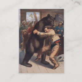Tarjeta De Visita Oso de las luchas del hombre - litografía del
