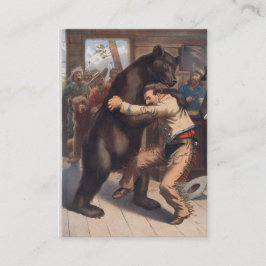 Tarjeta De Visita Oso de las luchas del hombre - litografía del