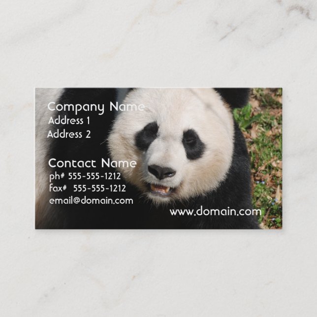 Tarjeta De Visita Oso de panda lindo (Anverso)