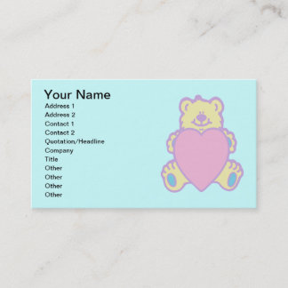 Tarjeta De Visita Oso de peluche adorable corazón de amor