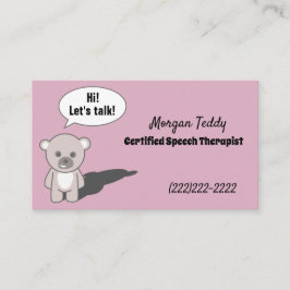 Tarjeta De Visita Oso de peluche habla sobre terapia de voz curada i