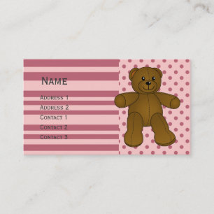 Tarjeta De Visita Oso de peluche marrón