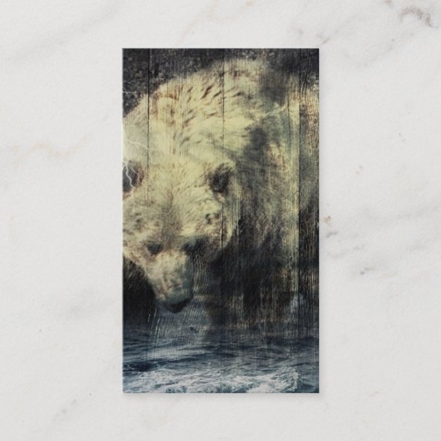 Tarjeta De Visita Oso grizzly occidental primitivo del arbolado de (Anverso)