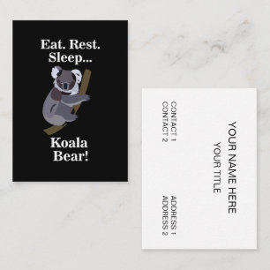 Tarjeta De Visita Oso Koala Divertido