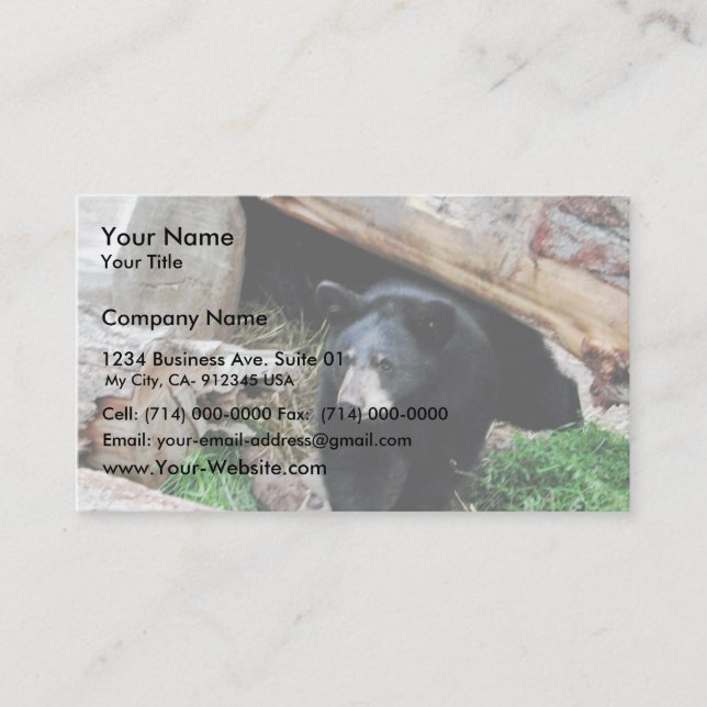 Tarjeta De Visita Oso negro (Anverso)