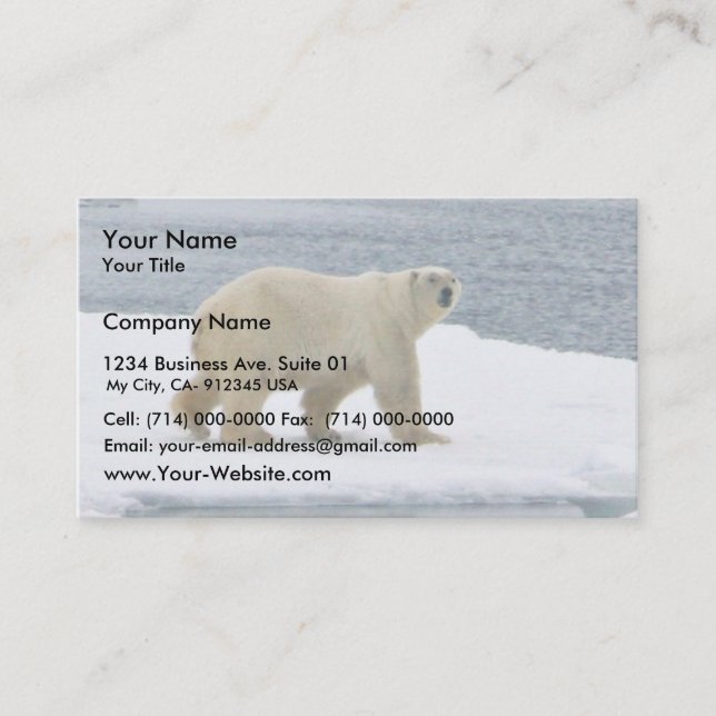Tarjeta De Visita Oso Polar (Anverso)