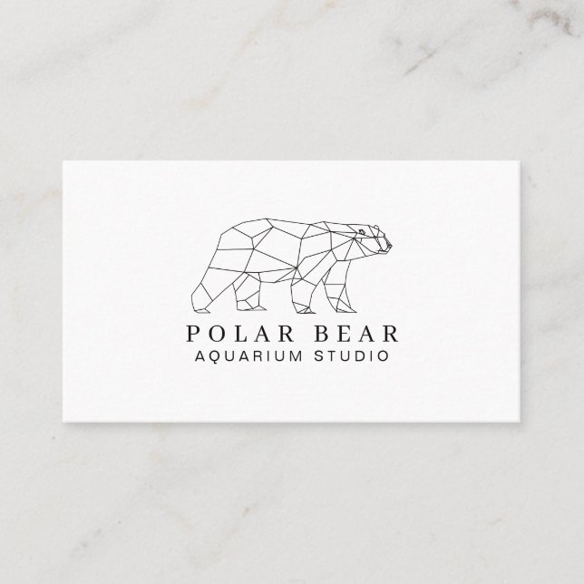 Tarjeta De Visita Oso Polar Adorable Origami - Añadir encanto a la m (Anverso)