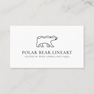 Tarjeta De Visita Oso Polar Salvaje Animal Blanco