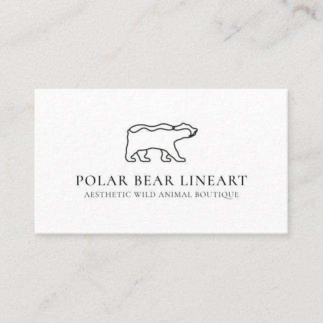 Tarjeta De Visita Oso Polar Salvaje de Animal Blanco (Anverso)