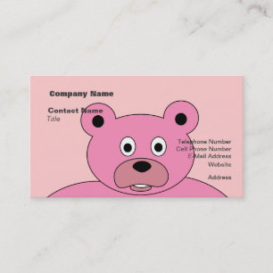 Tarjeta De Visita Oso rosa