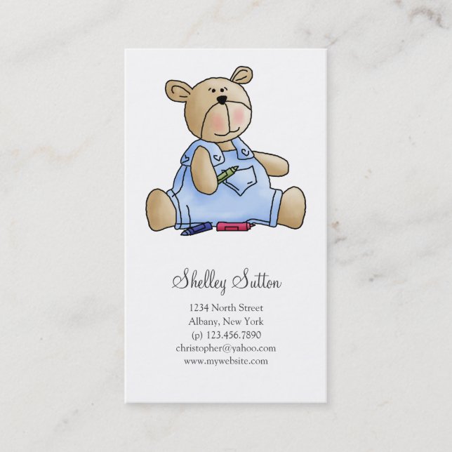 Tarjeta De Visita Osos de Lil · Creyones del bebé (Anverso)