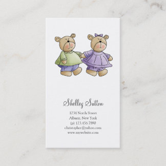 Tarjeta De Visita Osos de Lil · El bebé hermana verde y púrpura