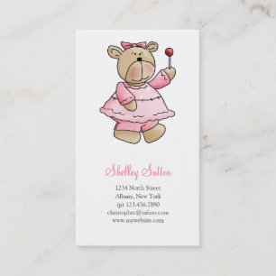 Tarjeta De Visita Osos de Lil · Vestido del rosa de la niña