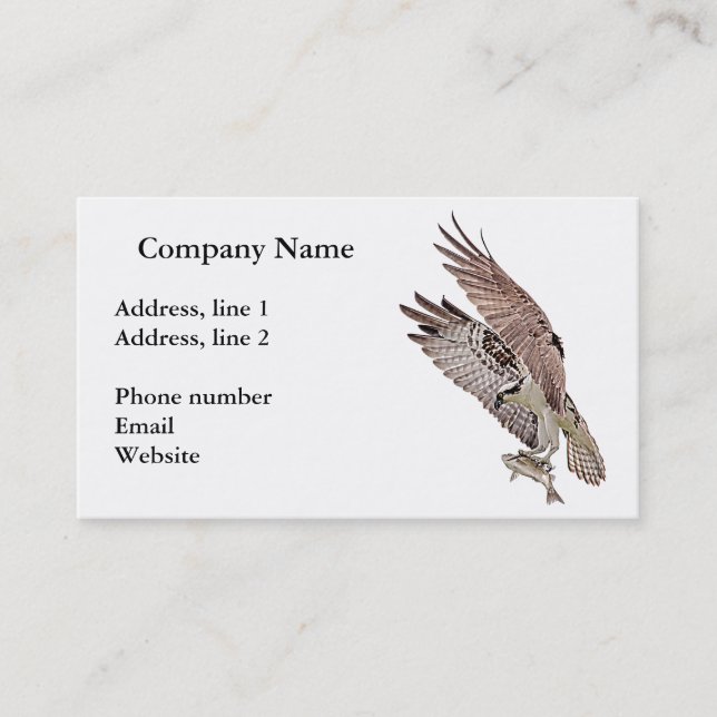 Tarjeta De Visita Osprey con un pez (Anverso)