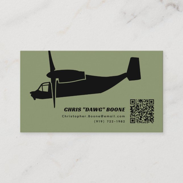 Tarjeta De Visita Osprey moderno negro y verde (Anverso)