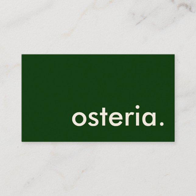 Tarjeta De Visita osteria. (Anverso)