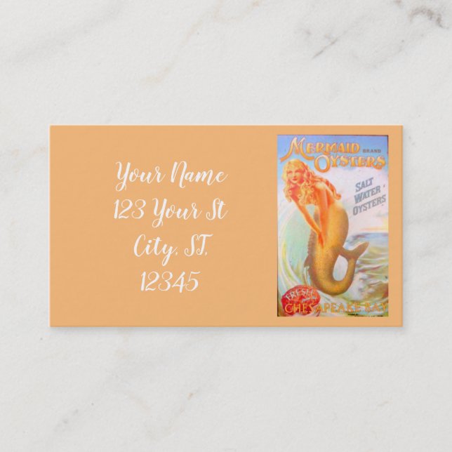 Tarjeta De Visita ostión dorada sirena Thunder_Cove (Anverso)