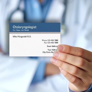 Tarjeta De Visita Otolaringólogo Médico de garganta de nariz ocular