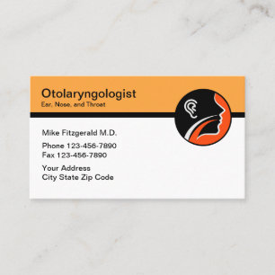 Tarjeta De Visita Otolaringólogo Médico de la garganta de la nariz o