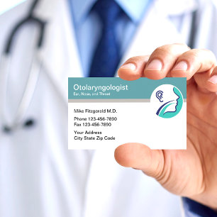 Tarjeta De Visita Otolaringólogo Médico de la garganta de la nariz o