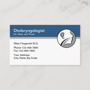 Tarjeta De Visita Otolaringólogo Médico de la garganta de la nariz o