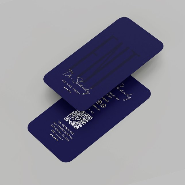 Tarjeta De Visita Otolaringólogo moderno ENT Azul de medianoche (Modern ENT Otolaryngologist Midnight Blue Business Card
)