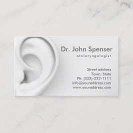 Tarjeta De Visita Otolaryngology Oars Médica Gray Business Card
