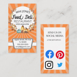 Tarjeta De Visita otoño alimento alimento alimento alimento fruta de