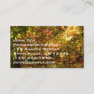 Tarjeta De Visita Otoño de otoño II Fotografía de otoño amarilla